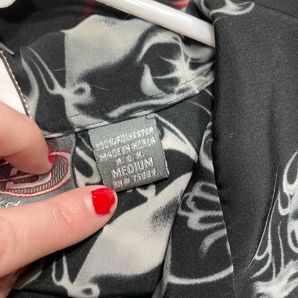 BREAKDOWN vintage fire flame skull button up - Picture 7 of 7
